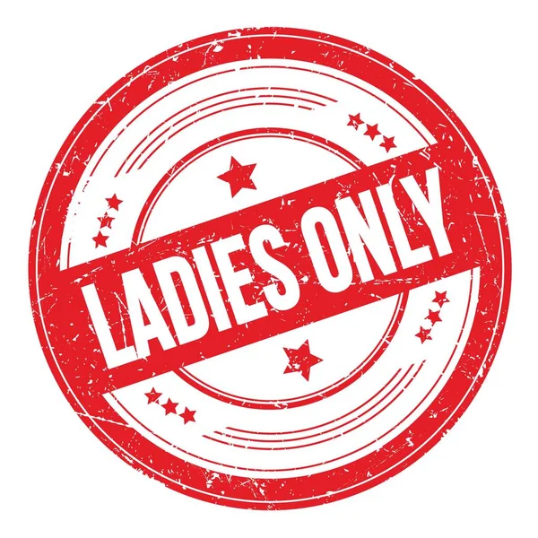 Ladies Only Text Red Grungyテクスチャスタンプ — ストック写真