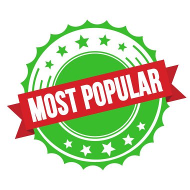Kırmızı yeşil rozet damgalı POPULAR metninin çoğu.