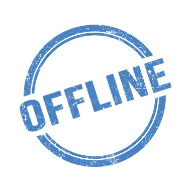 OFFLINE metin mavi grungy vintage yuvarlak pul üzerine yazılmış.