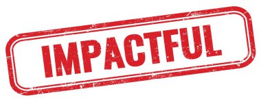 Kırmızı grungy dikdörtgen damgalı IMPACTFUL metin.