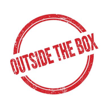 DÜŞÜNCÜ Kırmızı grungy vintage yuvarlak pul üzerine yazılmış kutu metni.