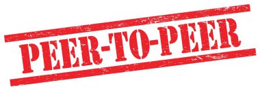 Kırmızı grungy dikdörtgen vintage damga üzerinde peder- to-peer metin.