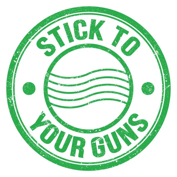Yeşil Yuvarlak Posta Damgası Işareti Üzerine Yazılmış Guns Metninize Yapışın — Stok fotoğraf