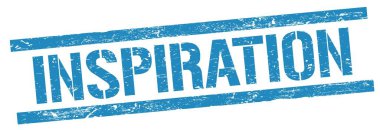 Mavi grungy dikdörtgen damga işareti üzerine ilham metni.