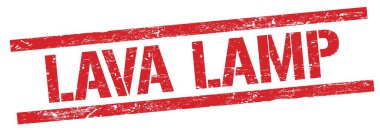 Kırmızı grungy dikdörtgen işareti üzerinde LAVA LAMP metni.