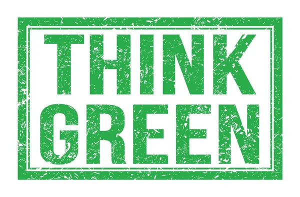 Тінк Green Слова Написані Знаку Марки Зеленого Прямокутника — стокове фото