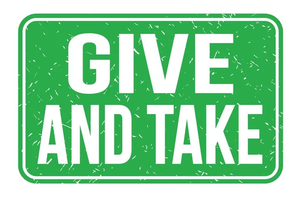 Geschenk Und Take Wörter Auf Grünem Stempelschild — Stockfoto
