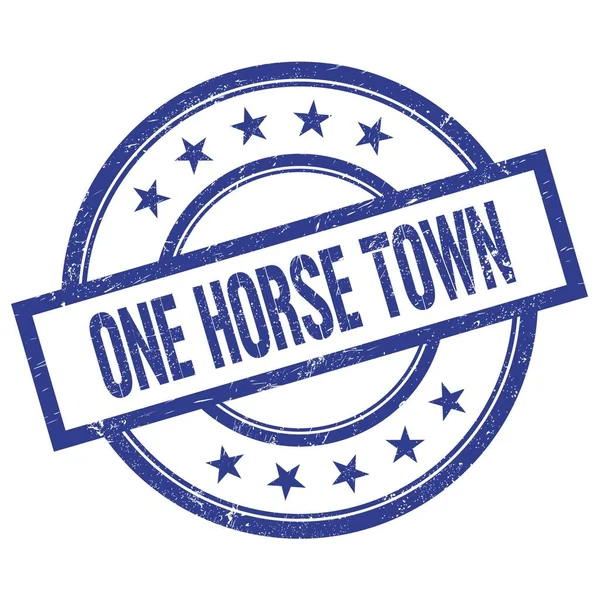One Horse Town Tekst Napisany Niebieskim Okrągłym Stemplu Kauczukowym Vintage — Zdjęcie stockowe