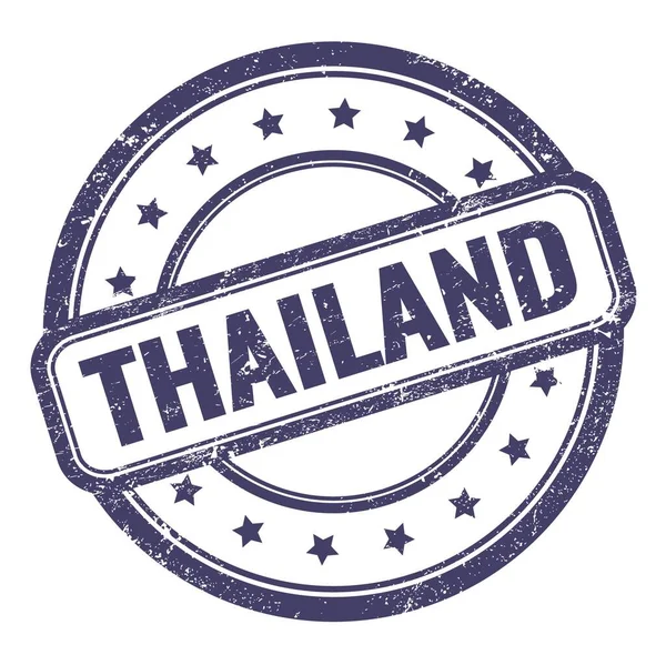 Thailand Tekst Indigo Blauwe Grungy Vintage Ronde Rubberen Stempel — Stockfoto