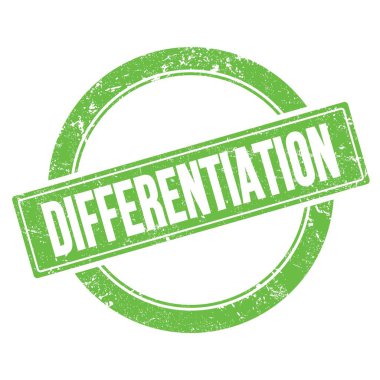 Yeşil grungy yuvarlak vintage pul üzerinde farklılık metni.