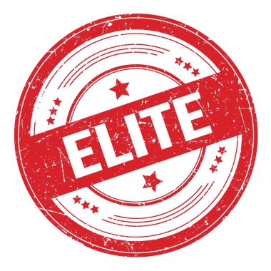 Kırmızı yuvarlak grungy doku damgası üzerine ELITE metni.