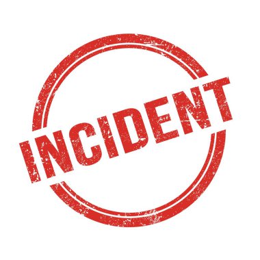 Kırmızı grungy vintage yuvarlak damgalı olay metni.