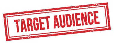 Kırmızı grungy vintage dikdörtgen damgalı TARGet AUDIENCE metni.