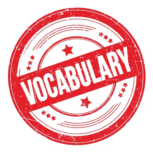 Vocabulary Text Red Grungyテクスチャスタンプ — ストック写真