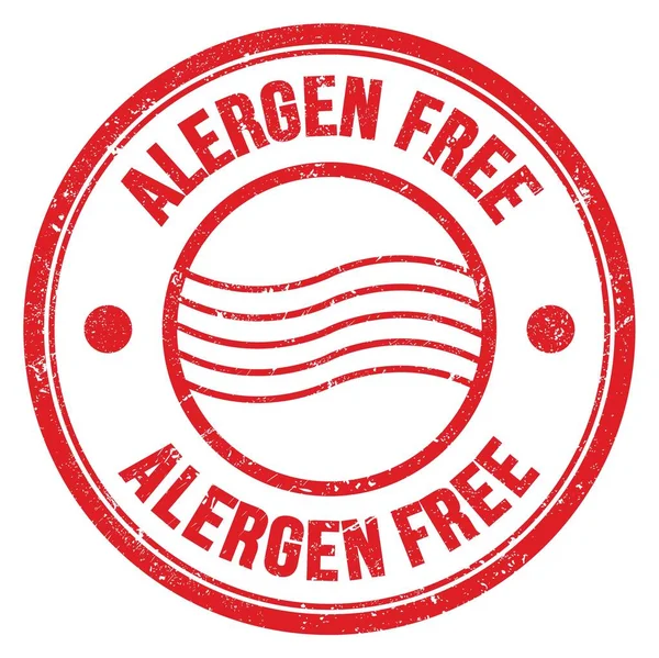 Alergen Free Word Written Red Postal Stamp Sign — Stock Fotó
