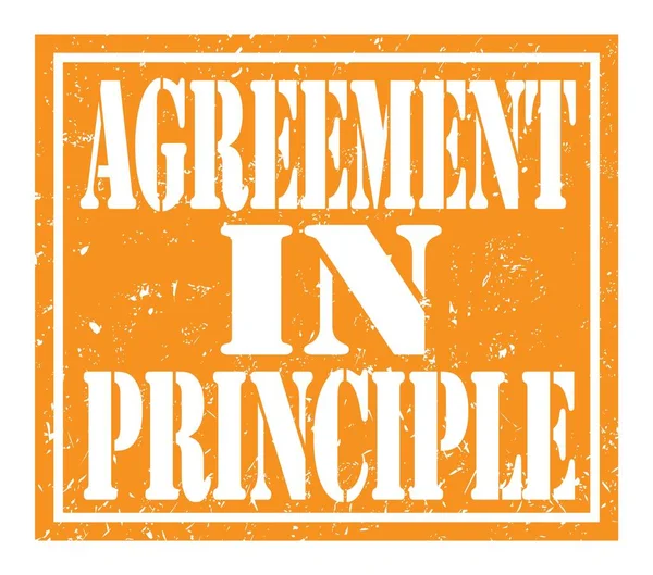 Acuerdo Principio Palabras Escritas Signo Sello Naranja — Foto de Stock