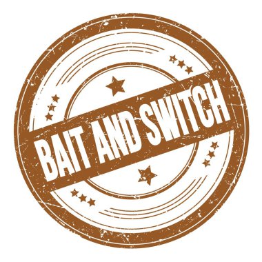 Kahverengi yuvarlak dokuma damgası üzerinde BAIT ve KANÇ metni.