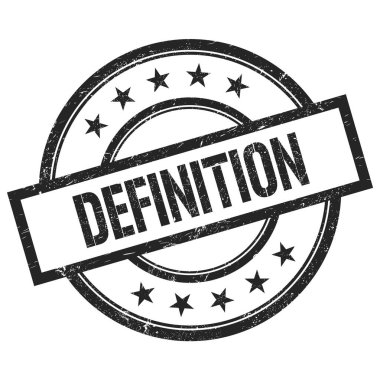 DEFINITION metin siyah yuvarlak vintage kauçuk damga üzerine yazılmış.