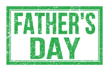 Babalar Günü, yeşil dikdörtgen damgasına yazılmış kelimeler.