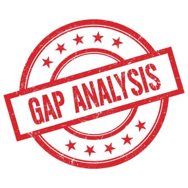GAP ANALYSIS metni kırmızı yuvarlak plastik damga üzerine yazılmış.