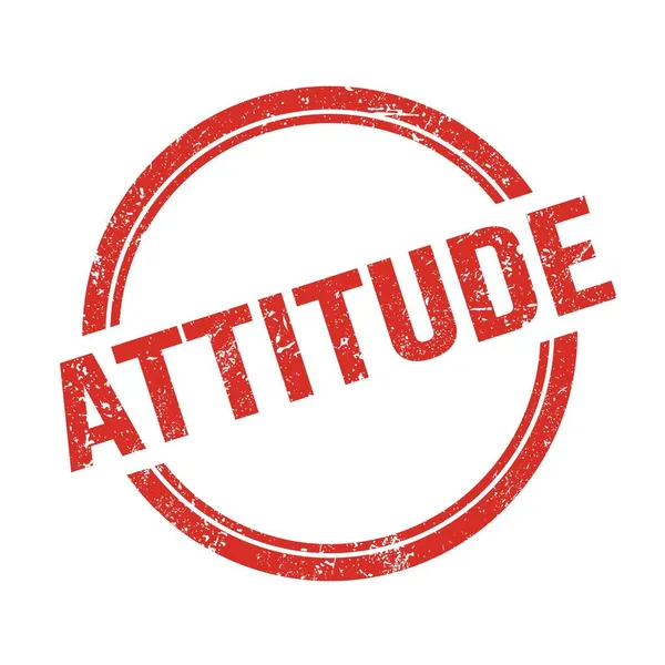 Attitude Testo Scritto Rosso Grungy Vintage Timbro Rotondo — Foto Stock