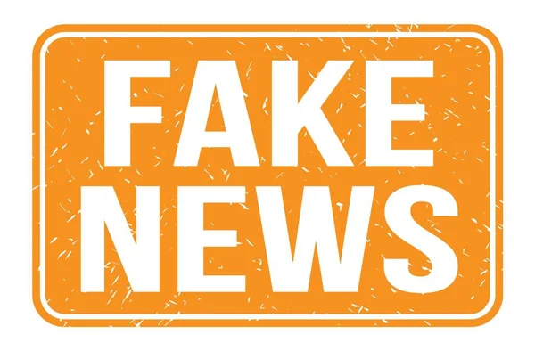 Fake News Slova Napsaná Oranžovém Obdélníkovém Razítku — Stock fotografie