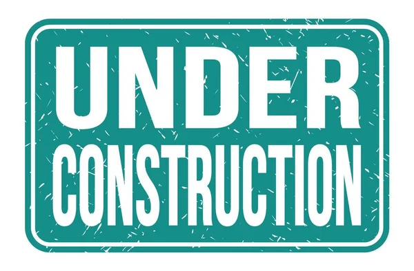 Construction Words Written Blue Rectangle Stamp Sign — Stock Photo, Image