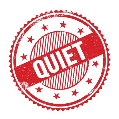 Kırmızı grungy zig zag kenarları yuvarlak pul üzerine yazılmış sükunet metin.