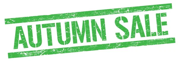 Autumn Sprzedaż Tekst Zielonym Prostokątnym Znaku Znaczka Grungy — Zdjęcie stockowe