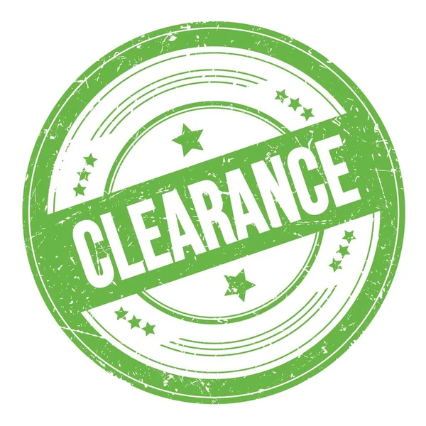 Clearance Text Green Grungy Texture Stamp — Stock Photo, Image