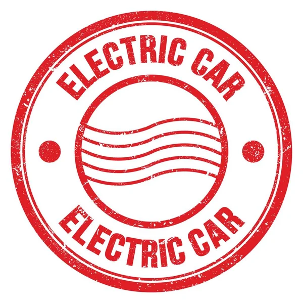 Elektromos Car Szó Piros Kerek Postai Bélyegzőtáblára Írva — Stock Fotó