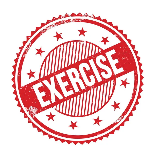 Exercise Text Written Red Grungy Zig Zag Borders Stamp — Stock Photo, Image