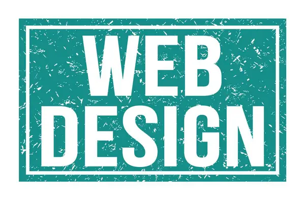 Web Design Slova Napsaná Modrém Obdélníkovém Razítku — Stock fotografie