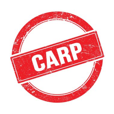 Kırmızı grungy round vintage pulu üzerine CARP metni.