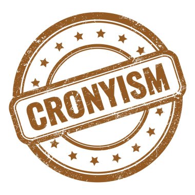 Kahverengi grungy vintage lastik mühür üzerine CRONYISM metin.