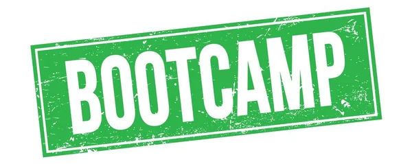 Bootcamp Tekst Groene Grungy Rechthoek Stempel Teken — Stockfoto