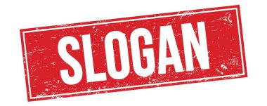 Kırmızı grungy dikdörtgen damga işareti üzerinde SLOGAN metin.