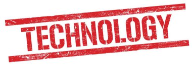 Kırmızı grungy dikdörtgen damga işareti üzerinde TECHNOLOGY metin.