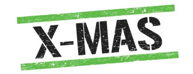 Siyah yeşil grungy çizgileri işareti üzerine X-MAS metni.