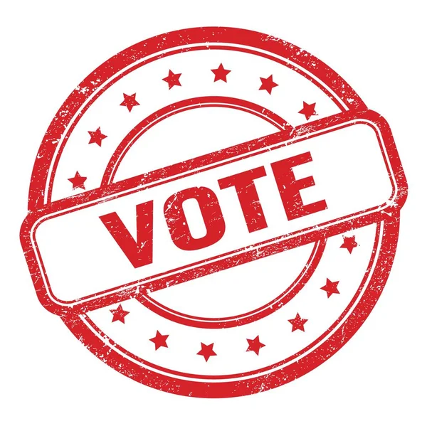 Vote Text Red Grungy Vintage Rubber Stamp — Stock Photo, Image