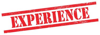 Kırmızı grungy dikdörtgen vintage damga üzerinde ExperIENCE metin.