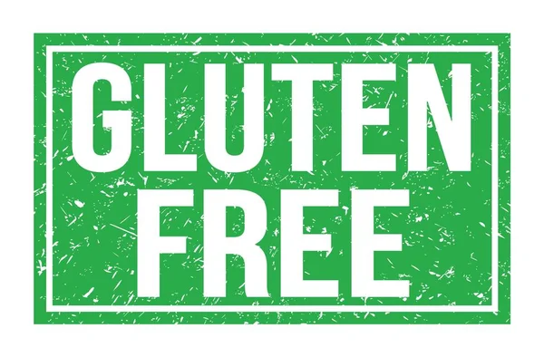 Libre Gluten Palabras Escritas Signo Sello Rectángulo Verde — Foto de Stock