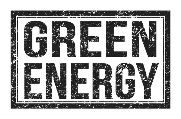 绿色能量 写在黑色矩形邮票上的字 — 图库照片