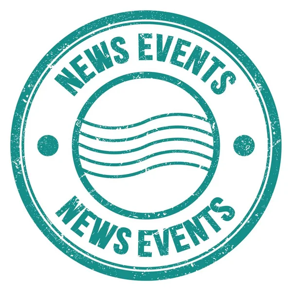 Nieuws Events Woord Geschreven Blauwe Ronde Postzegel Teken — Stockfoto
