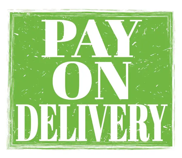 Pay Delivery Written Green Grungy Stamp Sign — Stock Photo, Image