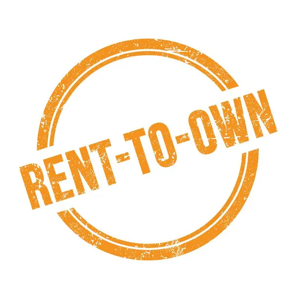 Rent Own Testo Scritto Arancio Grungy Vintage Timbro Rotondo — Foto Stock