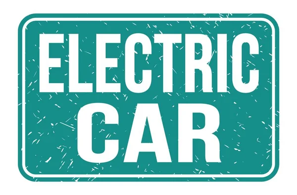 Electric Car Mots Écrits Sur Écriteau Rectangle Bleu — Photo