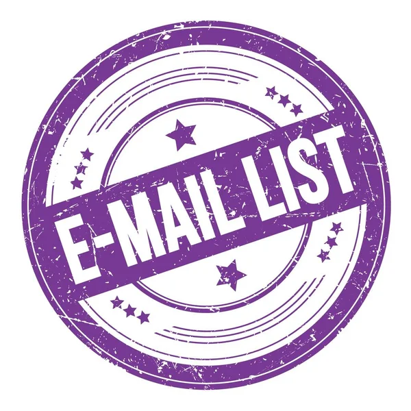 Email List Words Violet Stamp — ストック写真