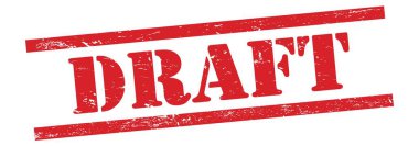 Kırmızı grungy vintage kauçuk damga üzerine DRAFT metin.
