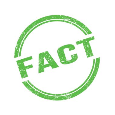 Yeşil grungy vintage yuvarlak damga üzerine yazılmış FACT metin.